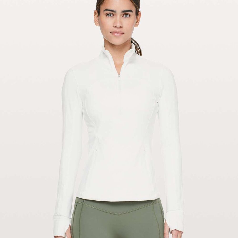 Lululemon Run Briskly 1/2 Zip - White - Size 4